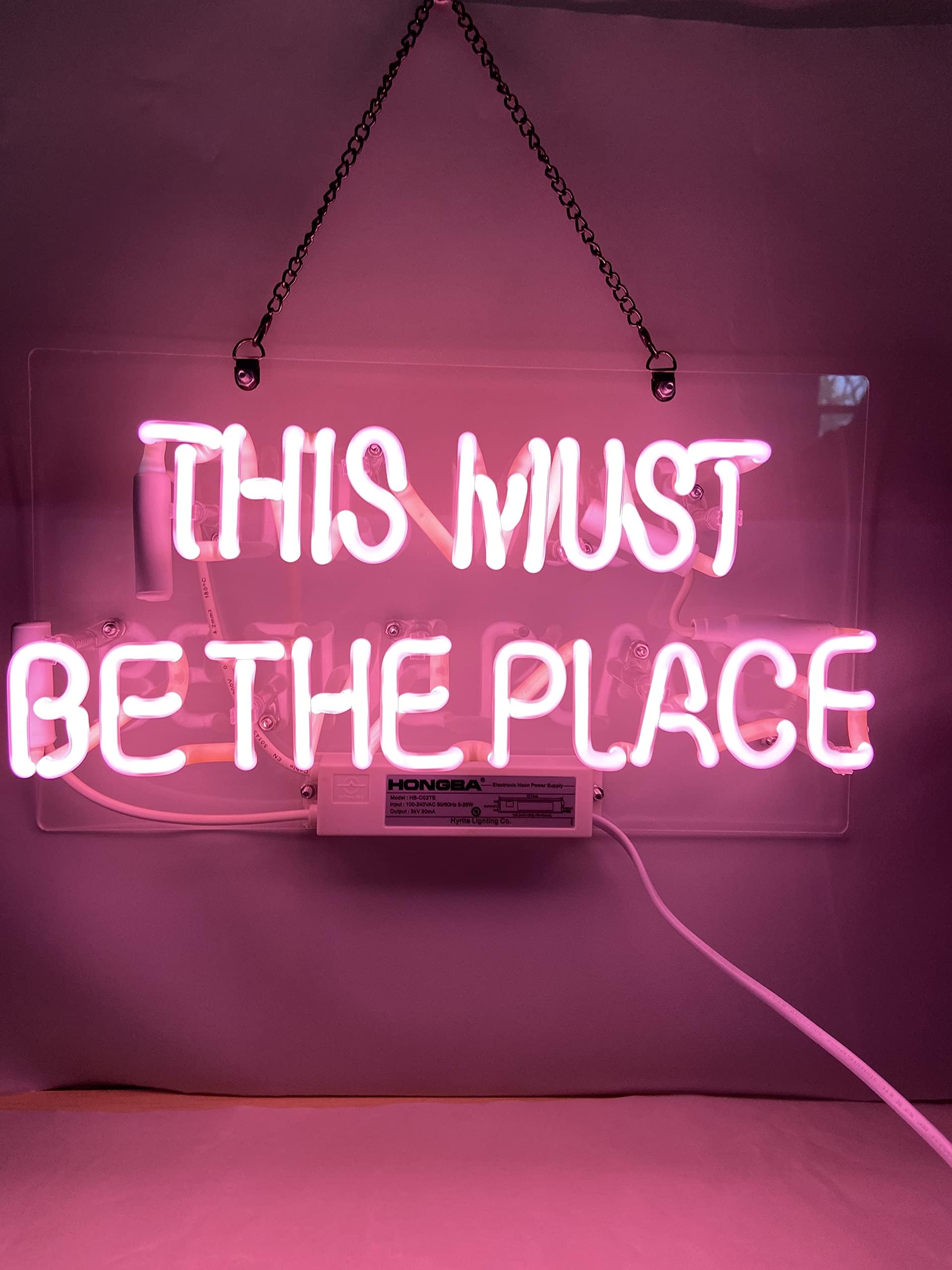 BPA Neon Signs THIS MUST BE THE PLACE Real Glass Beer Bar Club Bedroom Neon Lights for Office Pub Cafe Man Cafe Wedding Birthday Artwork Gifts