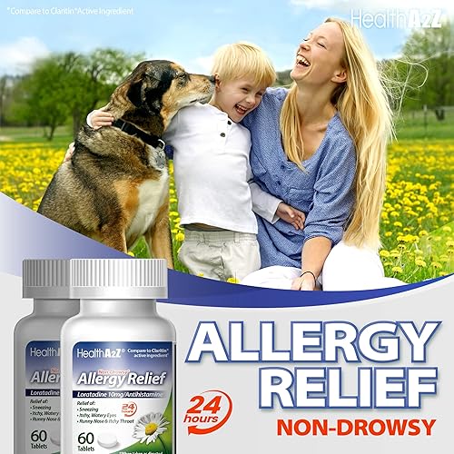 Vista 9 de HealthA2Z® Alivio de la alergia Loratadina 10 mg Antihistamínico Alivio de picazón de garganta, estornudos, secreción nasal Medicina