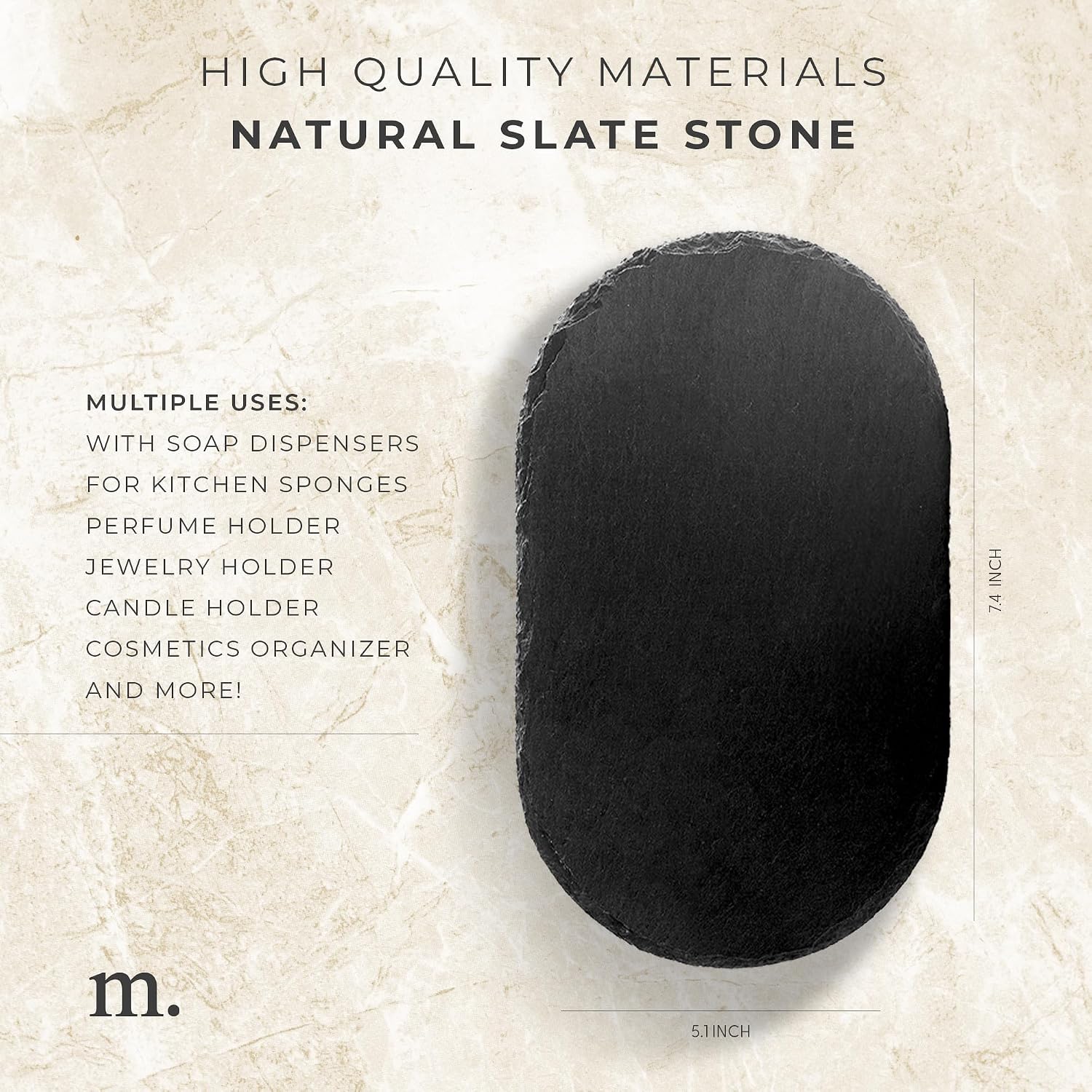 MaisoNovo Stone Soap Tray - Dish soap Dispenser for CounterTop - Bathroom Trays