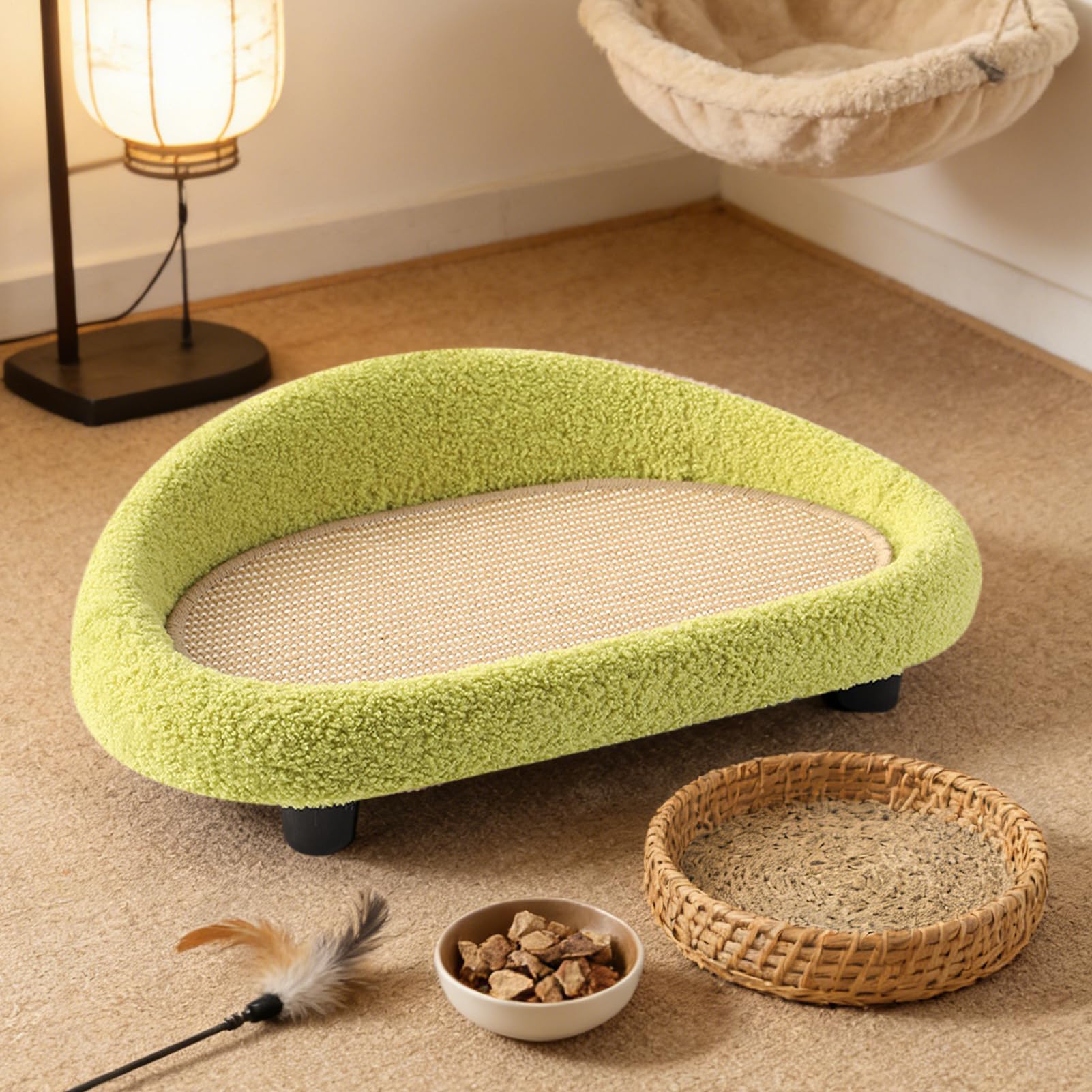 Drapak i legowisko dla kota Sizalowy duży leżak narożnik | Deska do drapania dla kota z sizalu Do domu, salonu, mieszkania, akademika, na patio, balkon, na werandę, do narożnika