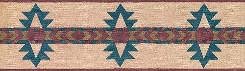 Miniatura 2 de CONCORD WALLCOVERINGS  Papel Pintado Borde País Patrón Adornos Geométricos Para Casa Rural Sala De Estar, Beige Borgoña Azul, 15 pies Por 7 in