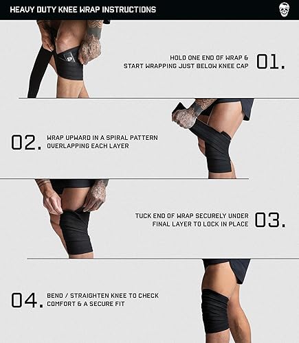 Miniatura 6 de Gymreapers Rodilleras para levantamiento de pesas y levantamiento de potencia, compresión resistente de 2M para sentadillas, entrenamiento de