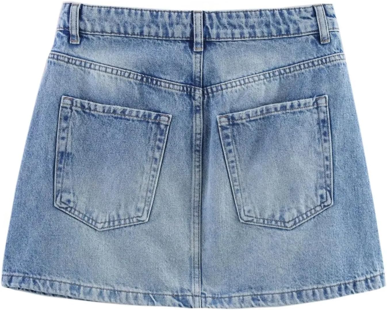 Women's Mini Skirt Summer A-Line Zipper Closure Denim Tennis Skirt Commuting Versatile Slim Skort