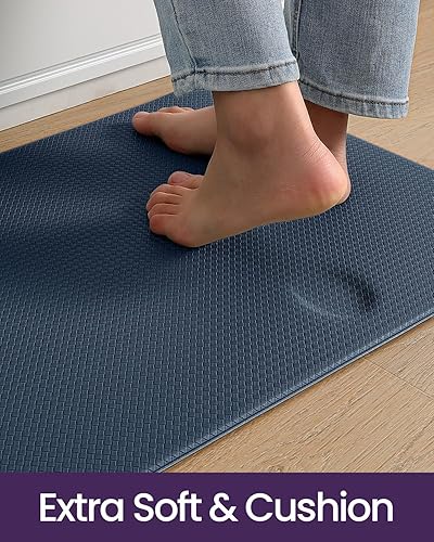 Miniatura 3 de DEXI Alfombra de cocina anti-fatiga, antideslizante, acolchada, cómoda, de pie, impermeable y a prueba de aceite, fácil de limpiar, 17 x 59