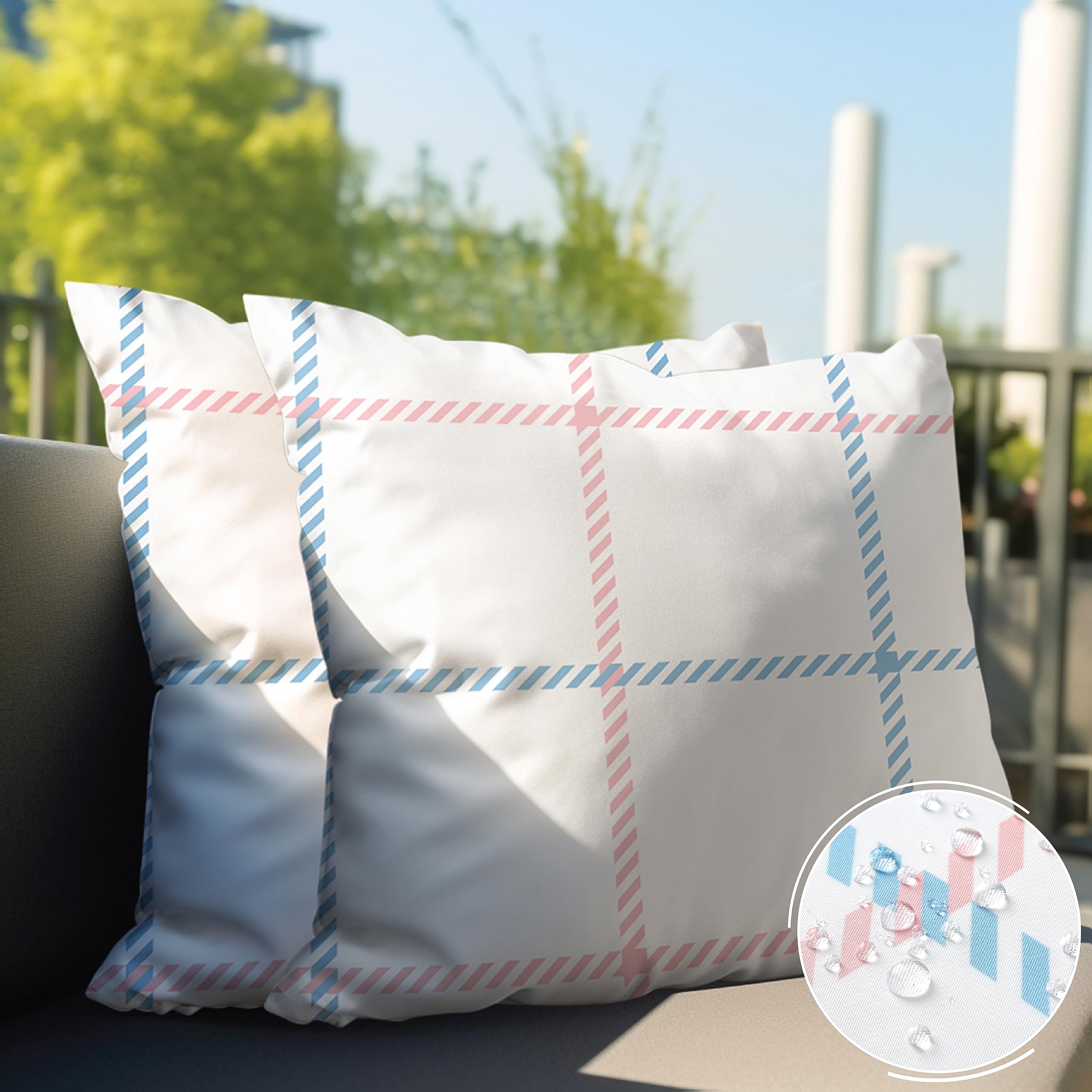 Encasa XO Polyester Cushion Covers | Digital Squares Print | Water Repellent, Fade Resistant, Skin Friendly Fabric | Ideal for Outdoor and Indoor Use | 16"x16" (40x40 cm) | Set of 2 (B0BXF8J74D) Amazon Price History, Amazon Price Tracker