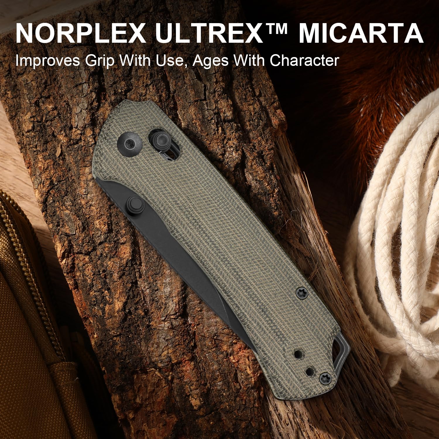Kizer T1 CD EDC Taschenmesser, 8 cm Drop Point Klappmesser aus Nitro V Stahl mit Micarta Griff, EDC Messer für Camping, Wandern und Angeln V3490.2CA1