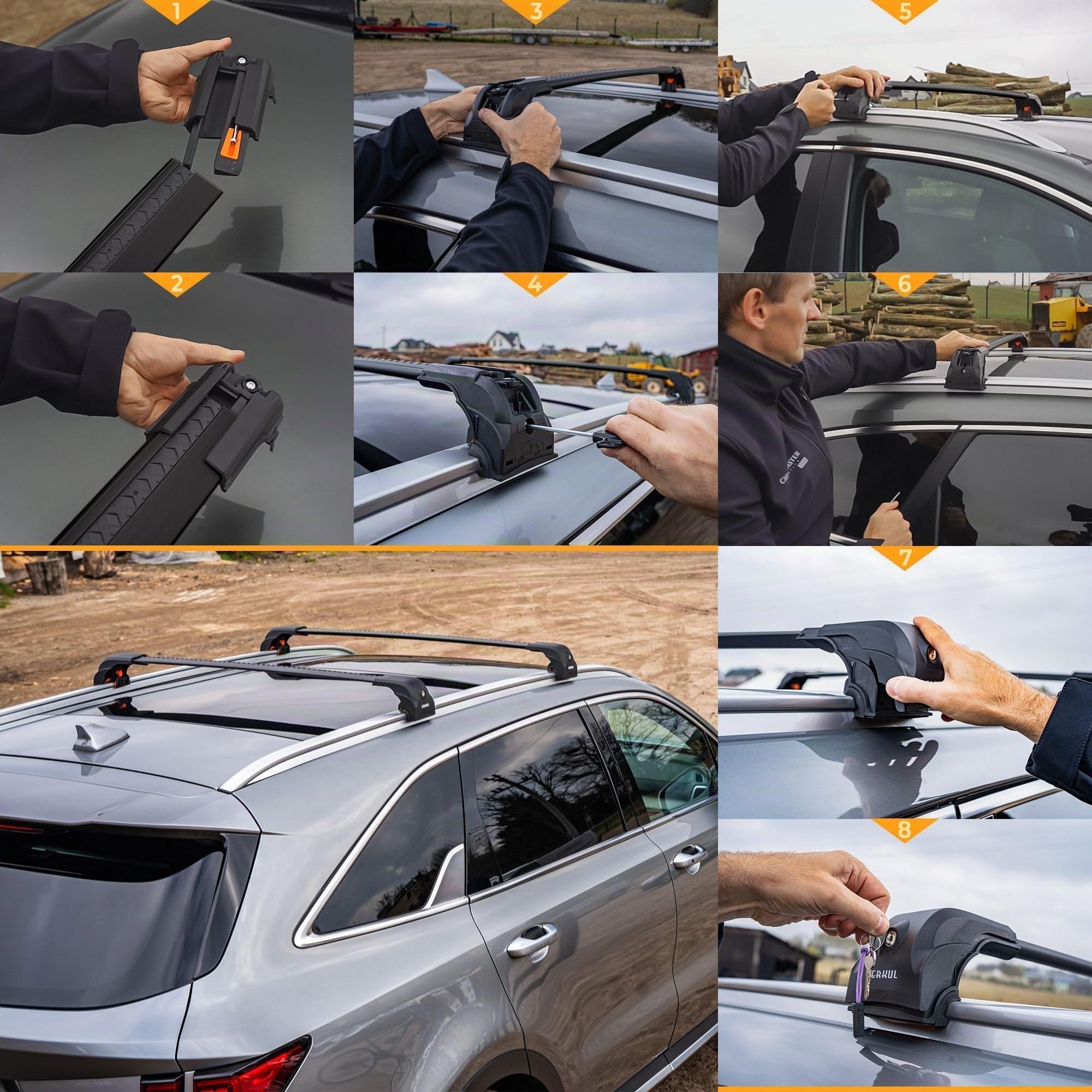 CHROMEMASTER Barre Portatutto Tetto Compatibili con Volvo XC40 2018+; Portapacchi da Tetto per Box, Portabici, Scala | Ideale per Viaggi, Vacanze, Uso Quotidiano
