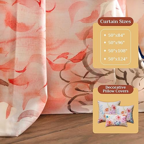 Miniatura 4 de Maison d Hermine - Cortinas 100% algodón - Cortinas traslúcidas para sala o dormitorio con jareta para cortinero y presillas - 1 panel, Floral