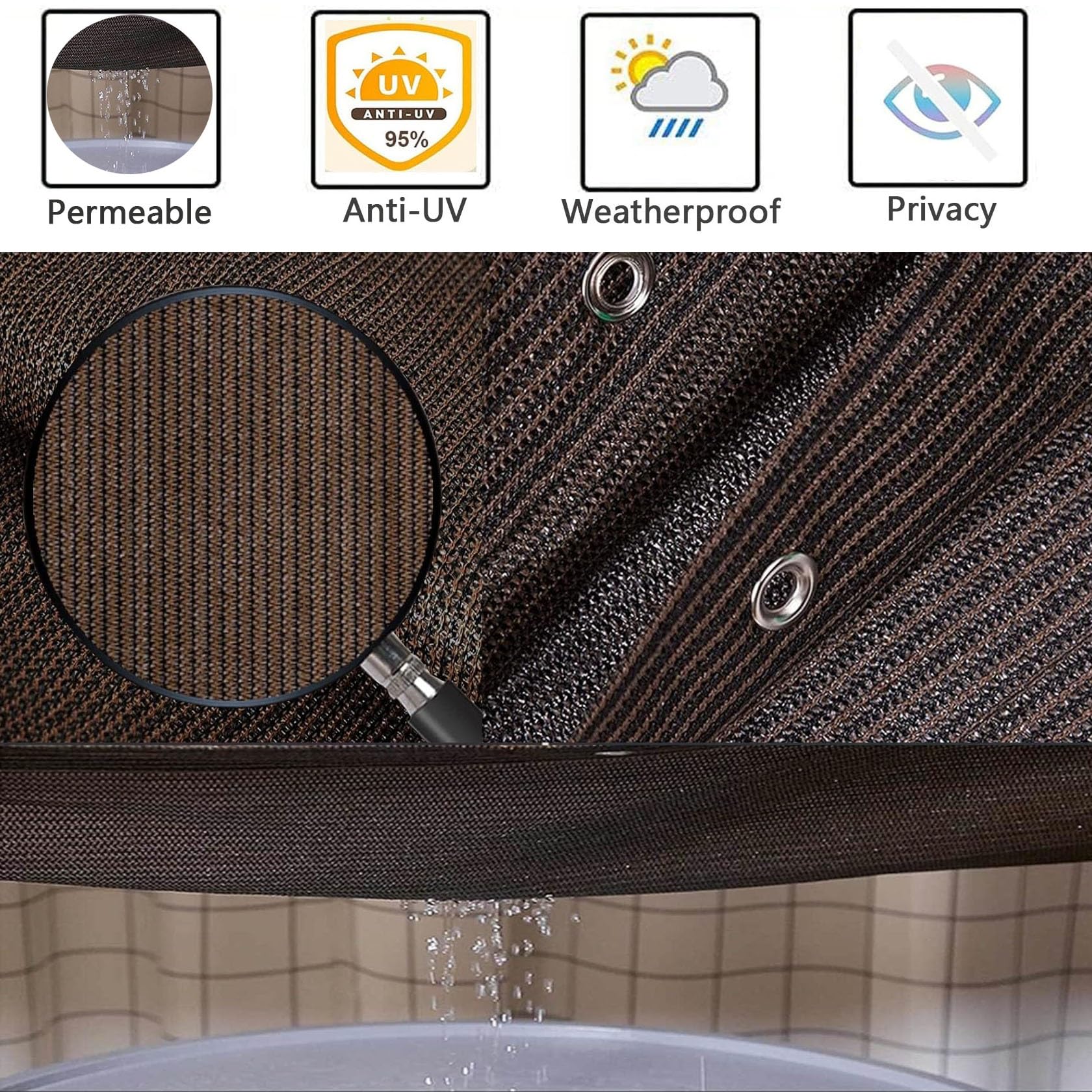 Brise-Vue Pour Balcon 65 X 650 Cm Revêtement Et Pare Vue De Balcon Clôture Jardin Extérieure En HDPE Avec Attaches De Câble, Facile A Poser Pour Balcon Et Clôture Porches, Blanc