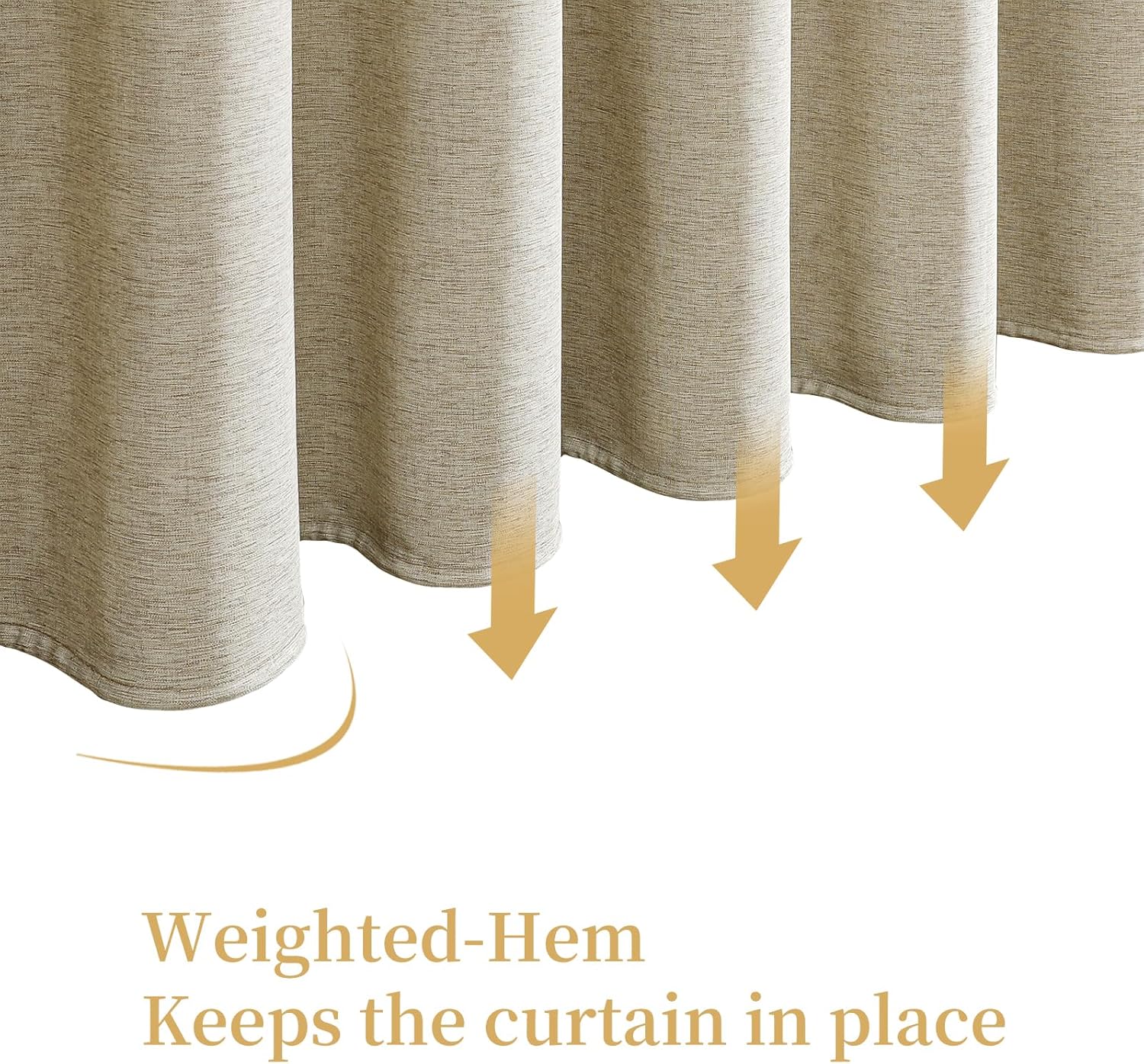 FY&XZH Linen Textured Shower Curtain, Fabric Shower Curtain Set with Stainless Steel Hooks, 263 GSM Heavy Hotel Luxury Weighted Bath Curtain, Waterproof & Washable Cloth Shower Curtain