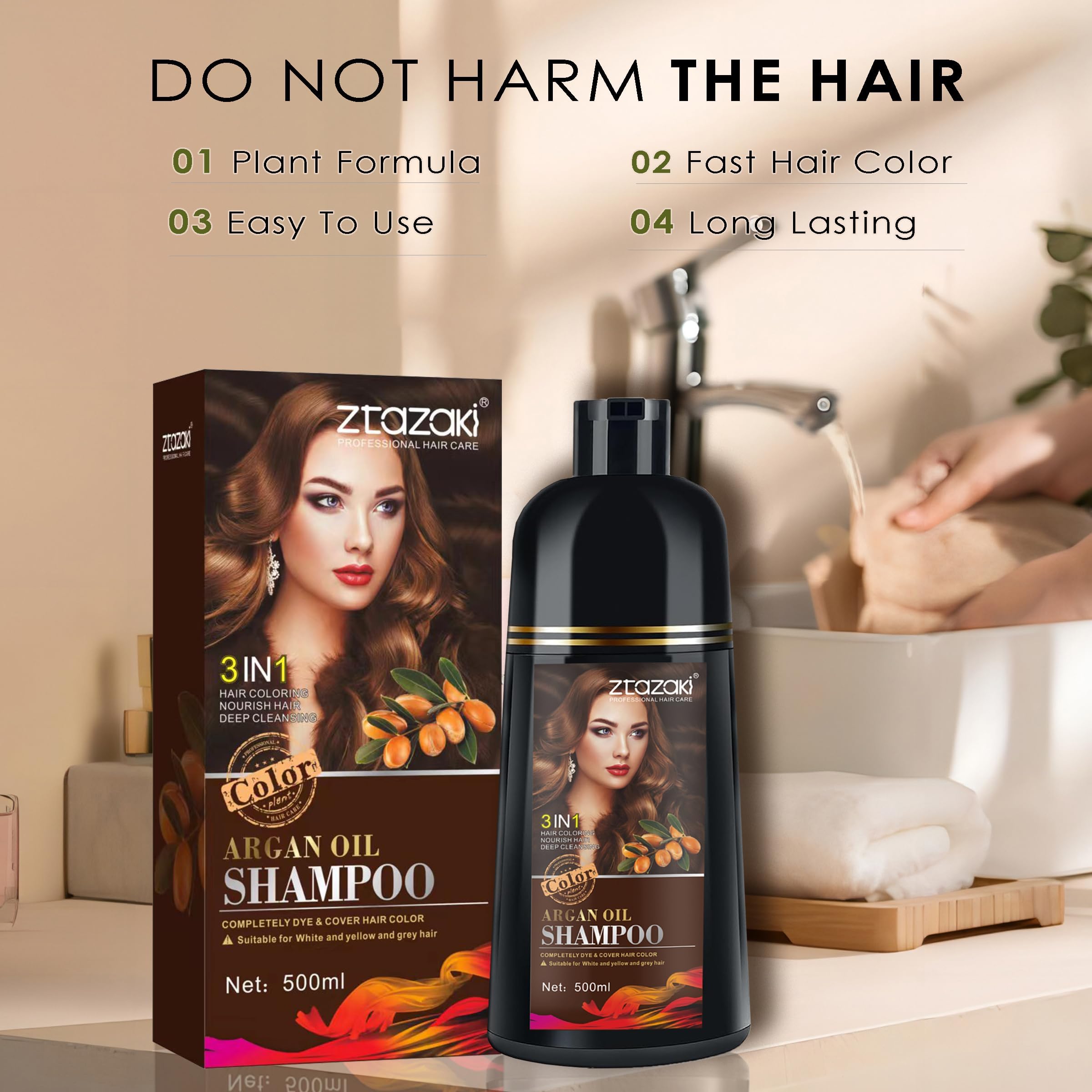 Amazon.com : Hair Dye Shampoo 3 in 1, Magic Hair Dye Colors in