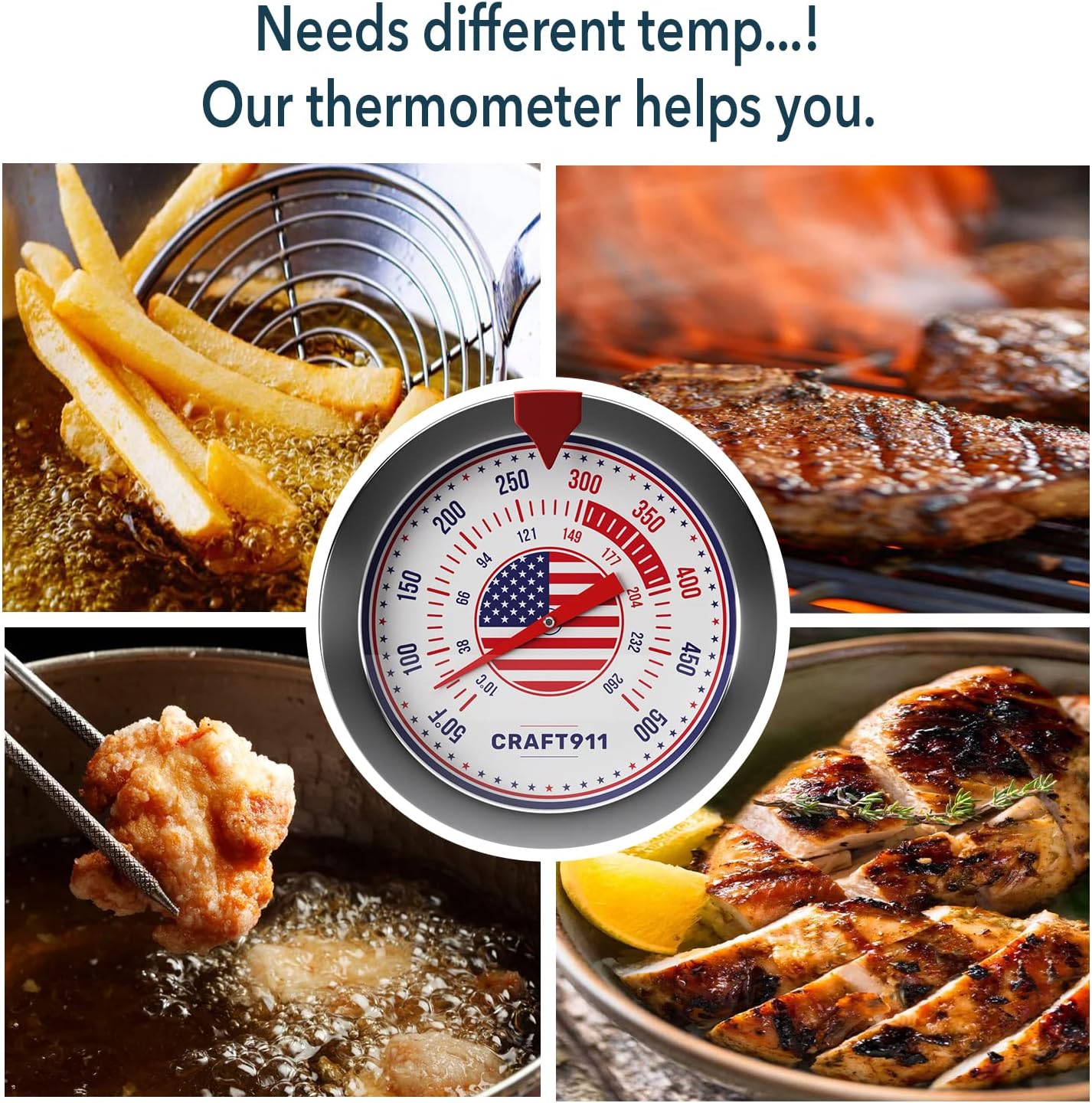 review Candy Deep Fry Thermometer with Pot Clip - Candy Thermometer Very Accurate & Fast Read Food Thermometer | Mechanical Meat Thermometer for Grilling | Candle Making Thermometer | Baking Thermometer