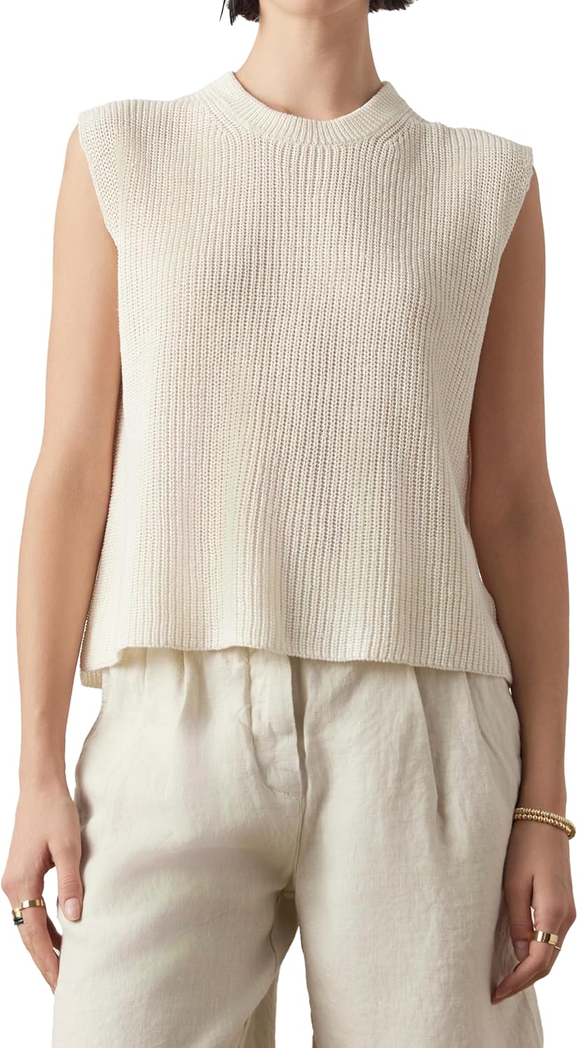 Velvet by Graham & Spencer Women's Gardena Textured Linen Sweater Vest