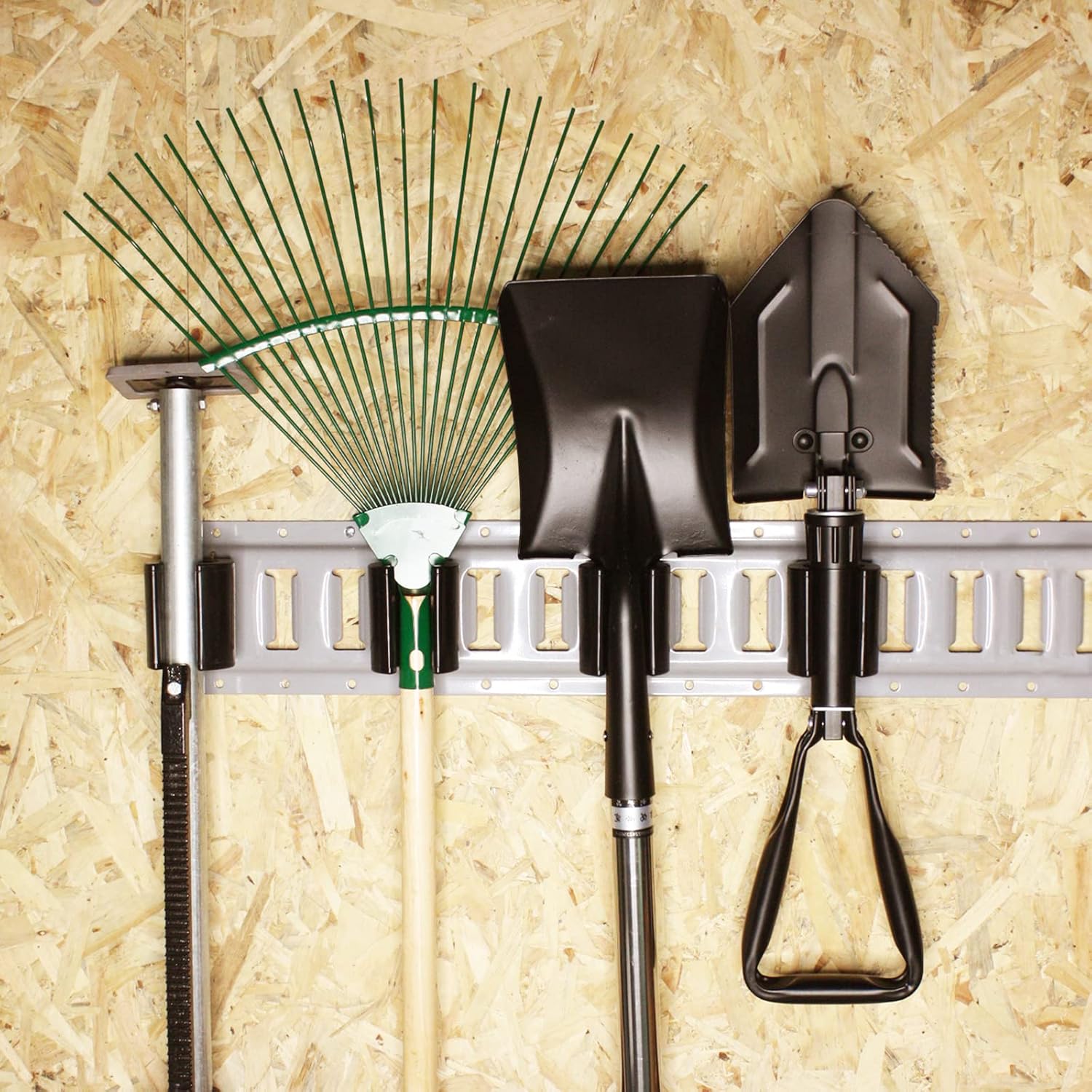 4 Pack E Track Tool Holders, E Track Accessories to Keep Shovels,Broom,Rakes,Tools Stable. Suitable for Garden, Garage, Warehouse & Workshop.