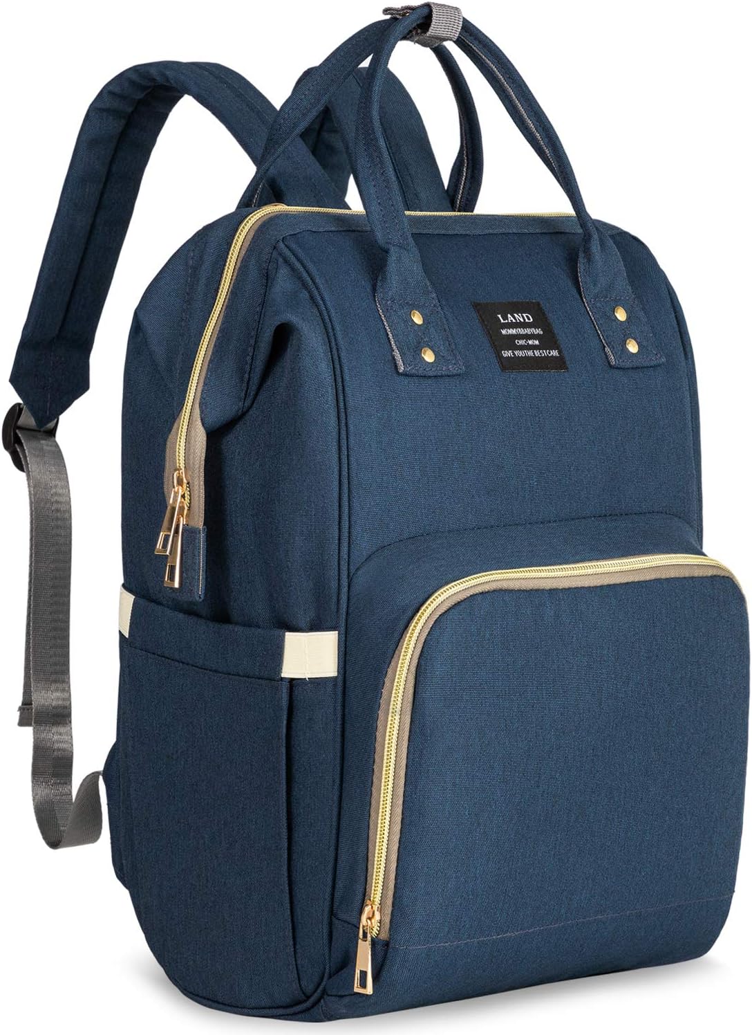 Diaper Backpack, Large Capacity Baby Bag, Multi-Function Travel Backpack Nappy Bags, Nursing Bag, Fashion Mummy, Roomy Waterproof for Baby Care, Stylish and Durable by QpenguinBabies (Navy Blue)