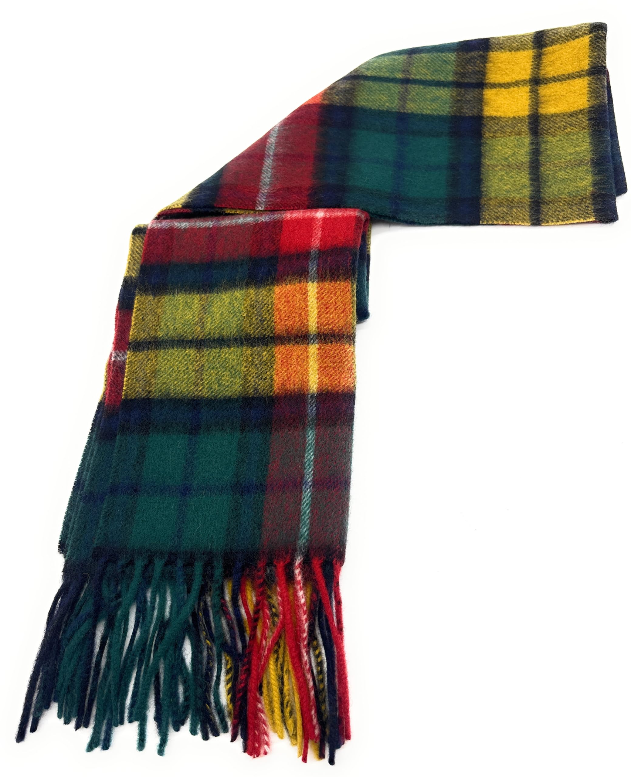 Scottish Essence Unisex Buchanan Traditional Scottish Pure Lambswool Tartan Clan Scarf, Winter Accessory (Buchanan)