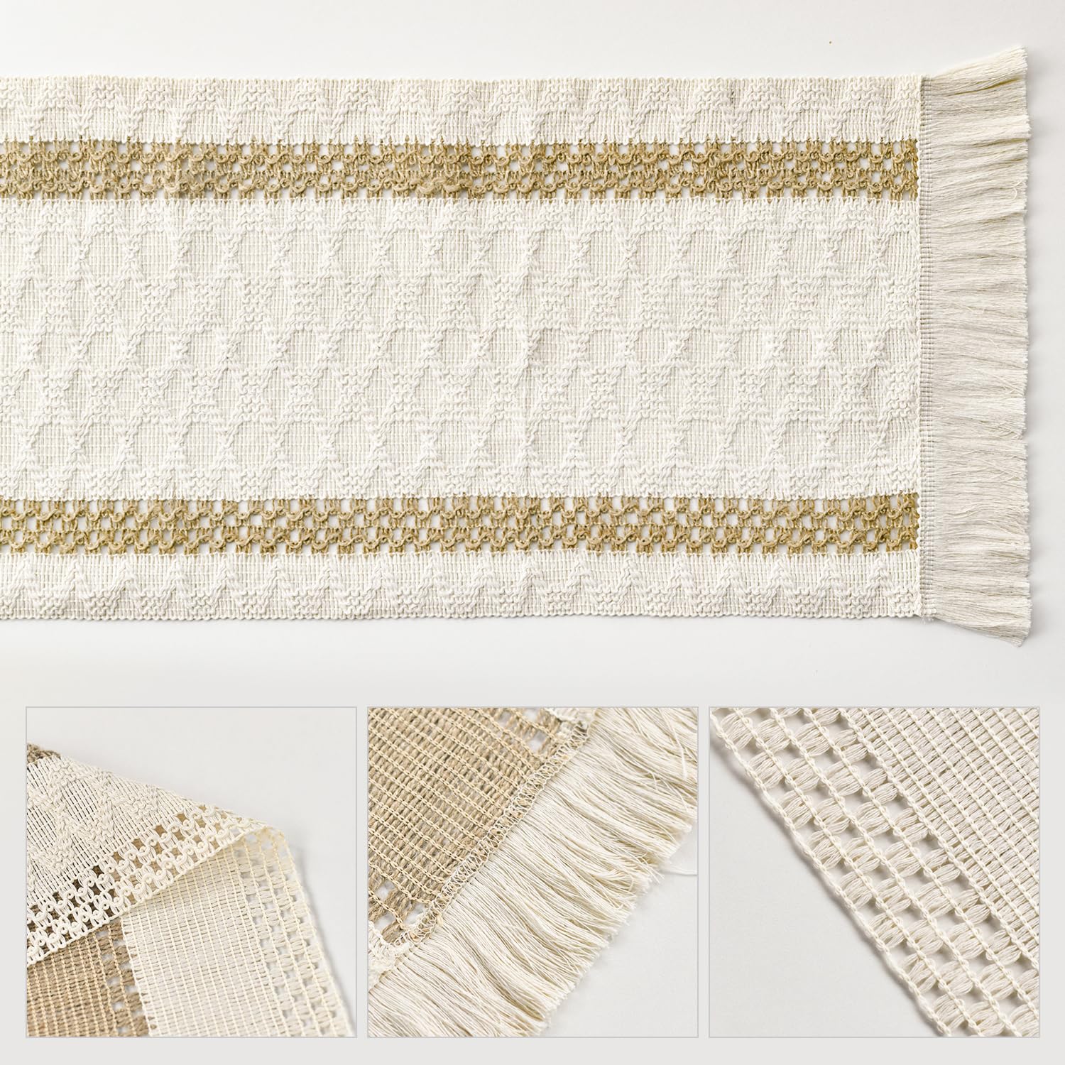 Artoid Mode Chemin De Table Style Maison De Campagne Bohème Avec Pompons En Lin - Lavable, 30 X 183 Cm