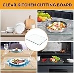 EVENLIVE®Tempered Glass Cutting Board pour la cuisine,2 Paquet de 16 x 12" Safe Hygienic Glass Worktop Savers,Coffret de rangement pour comptoir de cuisine, résistant aux éclaboussures, résistant à la chaleur, facile à nettoyer