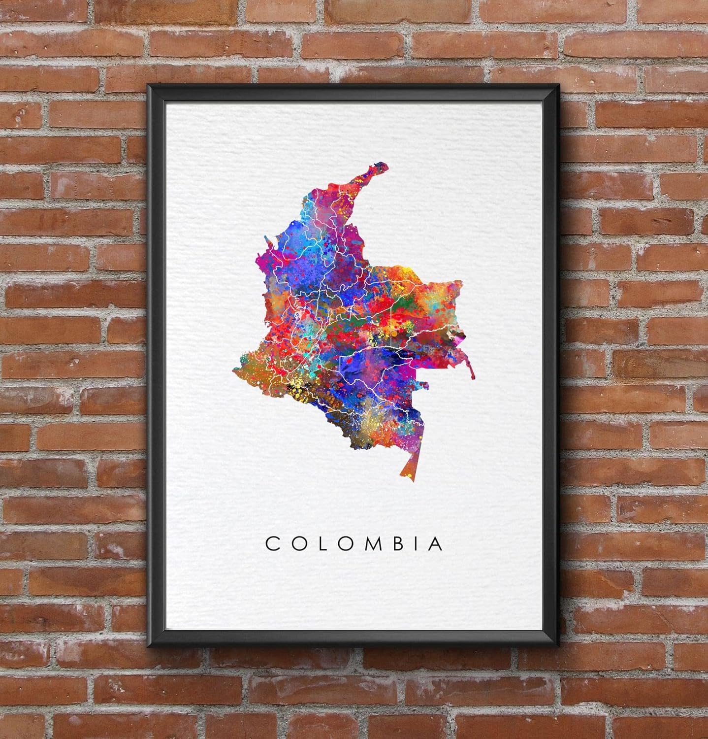 Dignovel Studios 24X36 Unframed Colombia Watercolor Art Print Poster Map Motherland Country Latin America illustrations Wall Wedding Housewarming Wall Décor DN744