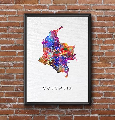Miniatura 9 de Dignovel Studios 11X14 Sin Marco Colombia Acuarela Arte Impresión Póster Mapa Patria País Ilustraciones América Latina Pared Boda Inauguración de la
