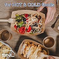 Vista 3 de SNL - Paquete de 250 bandejas desechables de papel kraft ecológico, reciclables, duraderas, fabricadas en Estados Unidos, ideales para nachos, papas