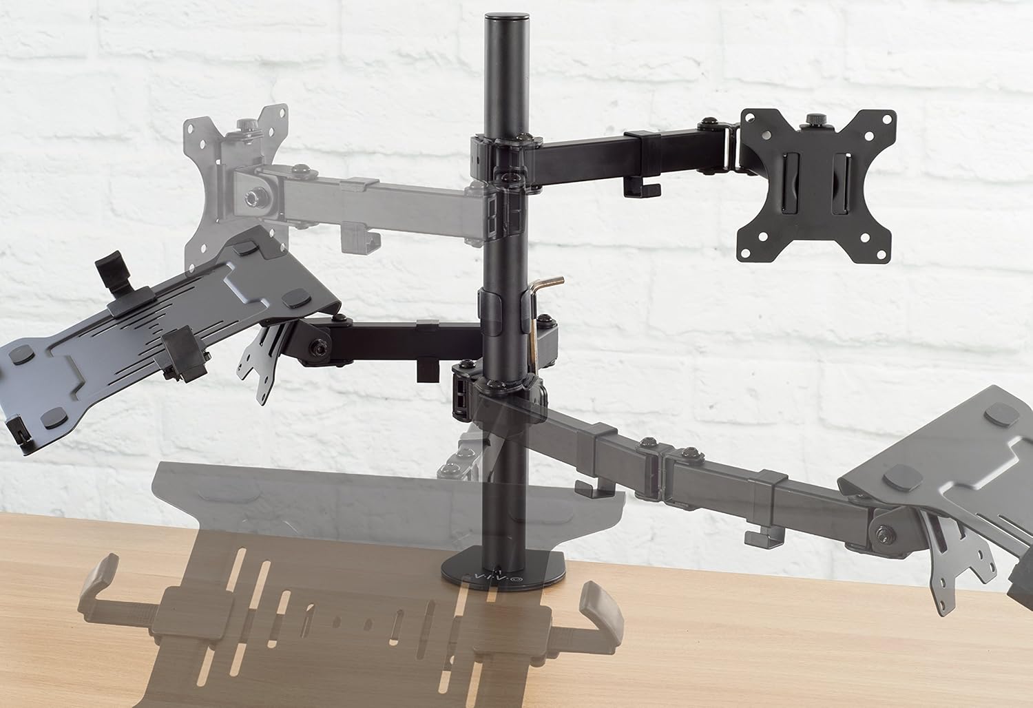 Duronic DM252WE デュアルモニターアームスタンド デュアルPCデスク