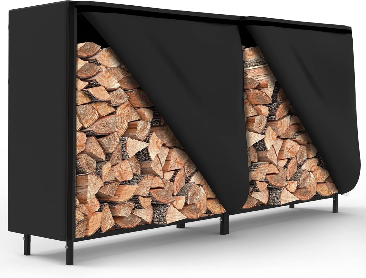 TORACK Outdoor Firewood Racks Cover 8ft Log Rack Waterproof Wood Pile Cover