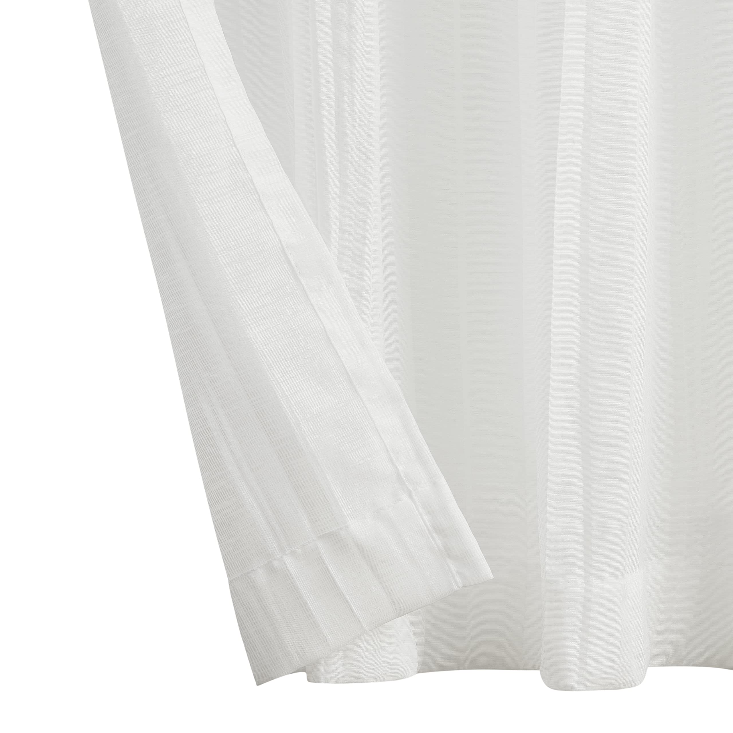 Nautica Classici tende da finestra | Tende leggere | Set di 2 pannelli | Coppia trasparente, 132 x 160 cm, grigio