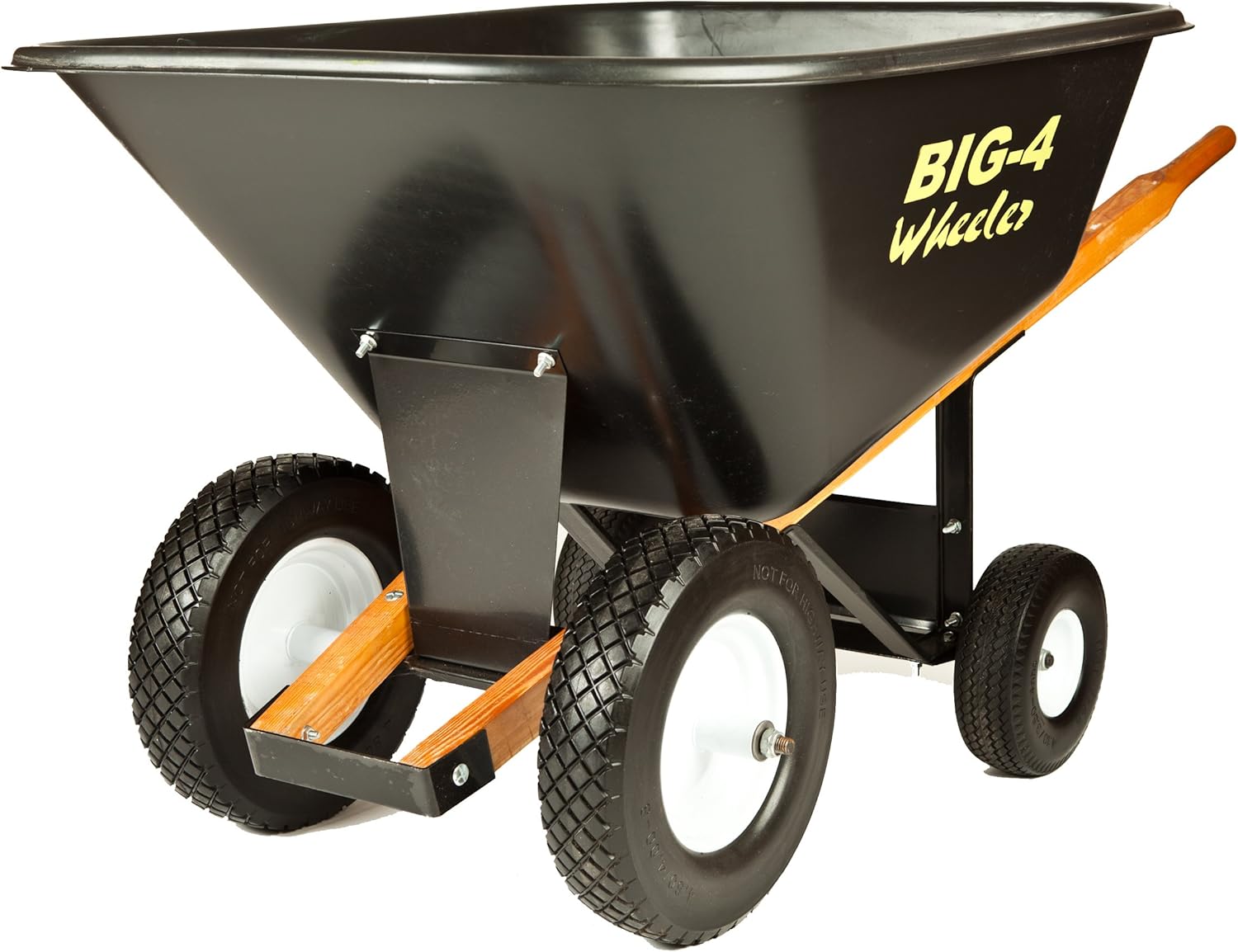 Big 4 Wheeler HeavyDuty Wheelbarrow with Airless Tires, 10Feet