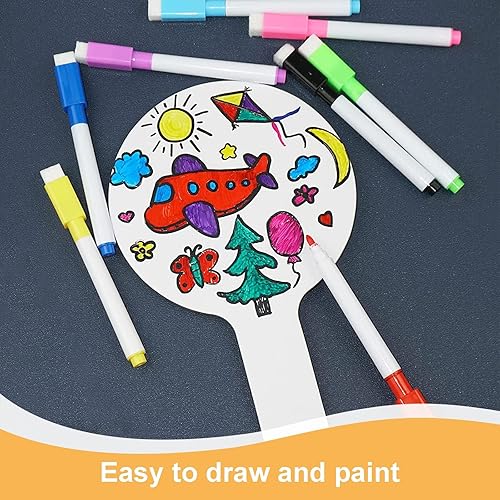 Miniatura 5 de ZPOYOT 33 paletas de respuesta de borrado en seco con marcadores de mano engrosados, paletas de doble cara, mini pizarras blancas pequeñas señales