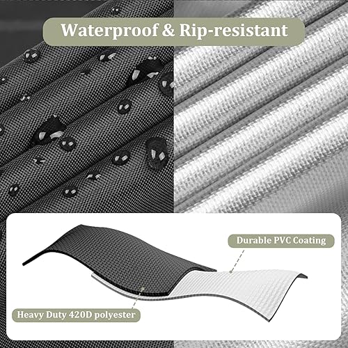 Miniatura 7 de KylinLucky Fundas impermeables para muebles de exterior, fundas para sofá de patio de 3 asientos, se adaptan a hasta 85 pulgadas de ancho x 37