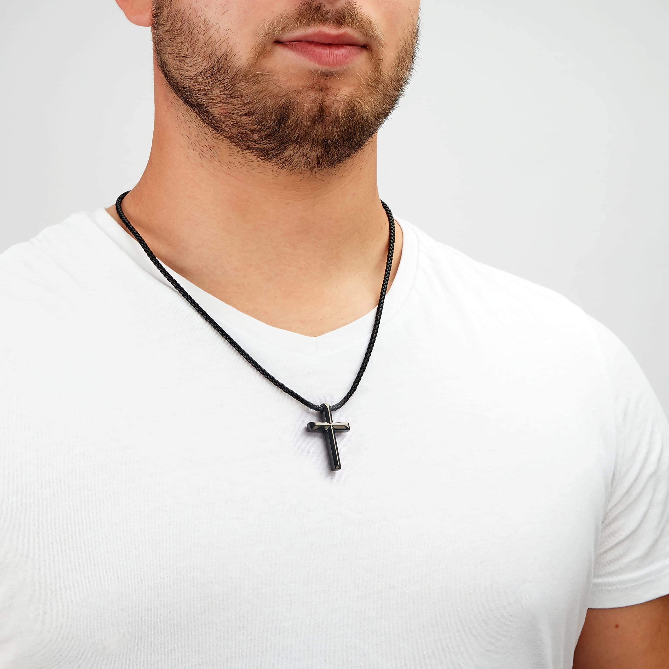 SERASAR Collana in Pelle Premium Uomo | Chiusura Magnetica in Acciaio Inox | Tre Colori | Scatola per Gioielli Inclusa