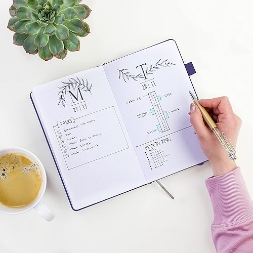 Vista 12 de Clever Fox Cuaderno con puntos, diario con páginas numeradas A5 5 x 8.25 pulgadas Lavanda