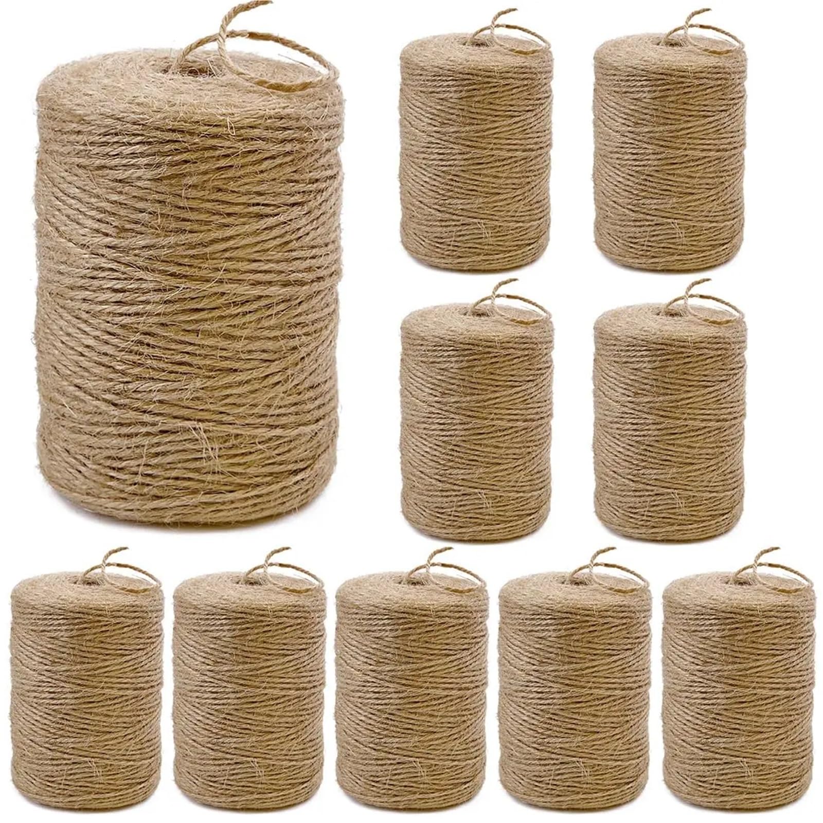 Ficelle De Jardin Ficelle de Jute – Cordon Robuste 6 mm for l'artisanat, Le Jardin et l'emballage, Corde en Fibre for Regroupement, décoration DIY(50m Length)