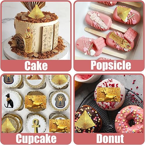 Miniatura 4 de Moldes de silicona de chocolate antiguo de Egipto, 4 unidades, molde de fondant de faraón egipcio, molde de caramelo de esfinge de momia de Anubis