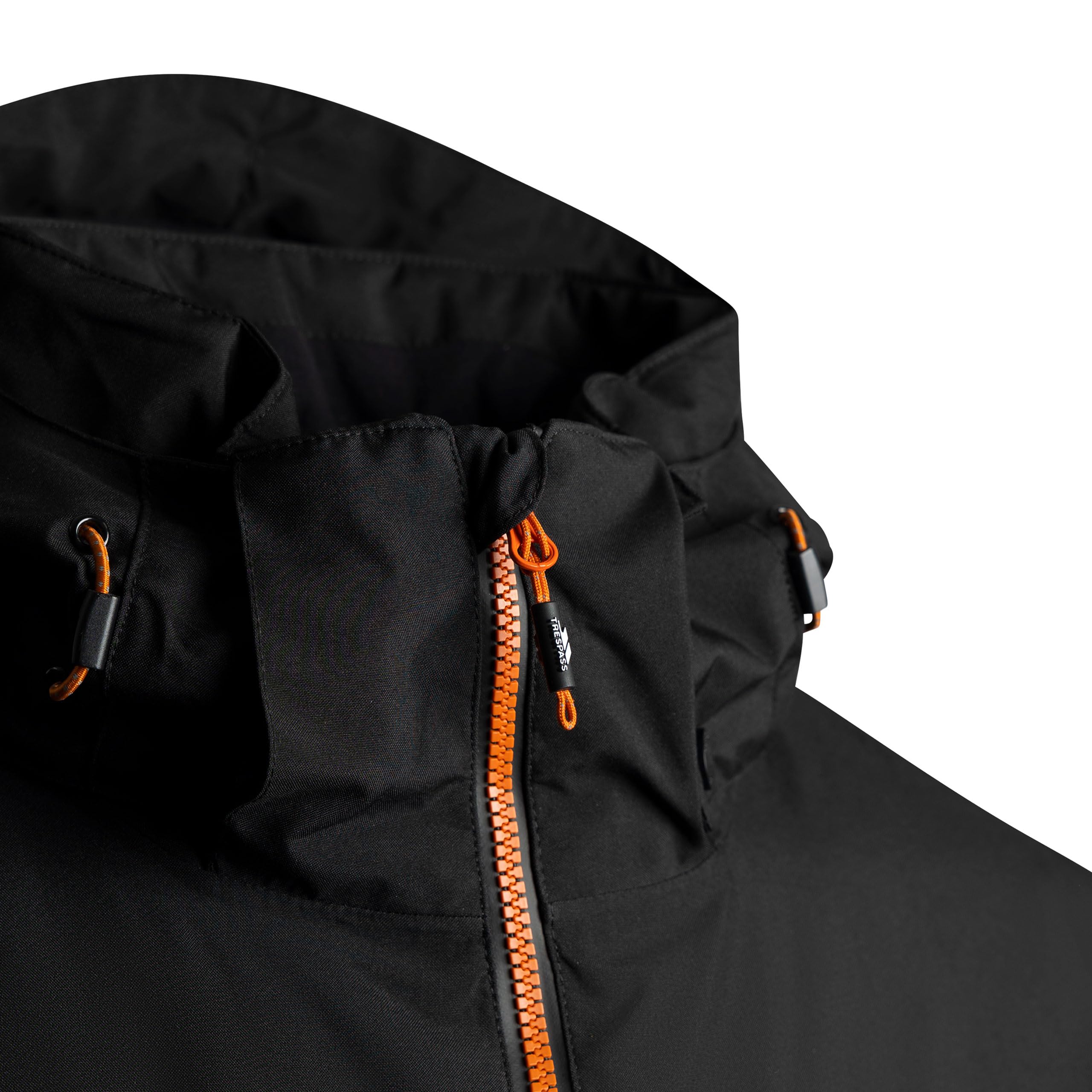 Trespass Joseph - Chaqueta de esquí para hombre, acolchada, impermeable, resistente al viento, capucha desmontable, cremalleras repelentes al agua, bolsillos en el pecho e inferiores, falda de nieve