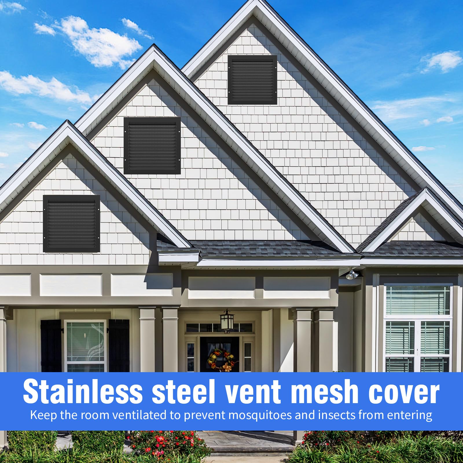 18" X 18" Aluminum Gable Vent With Screen - Stylish Louvered Vents For Effective Attic And Shed