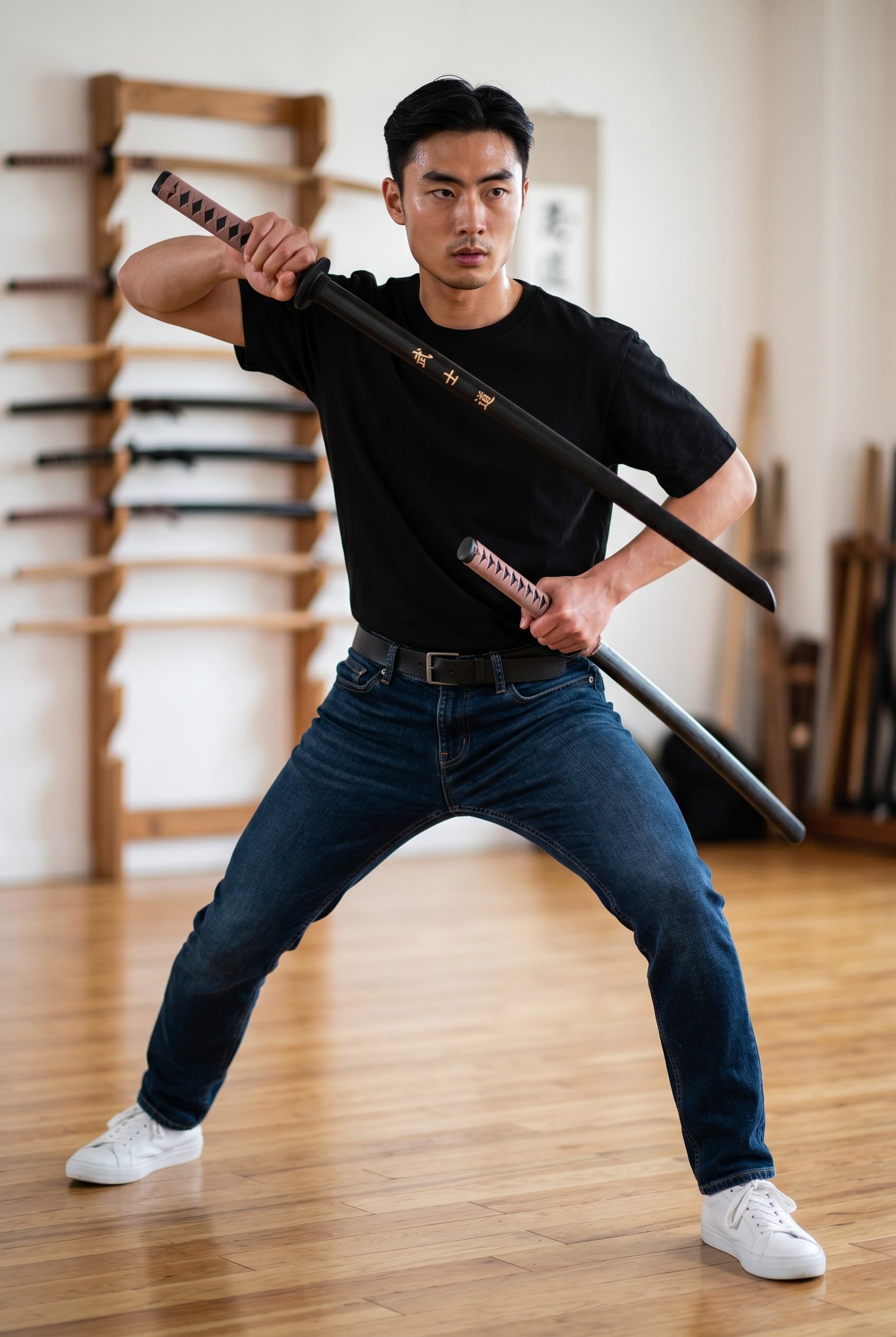 57 SPECIAL REPLICAS Dragon Bokken Katana Wooden Sword 100 cm for Training Professional (1807BS SZWARZ)