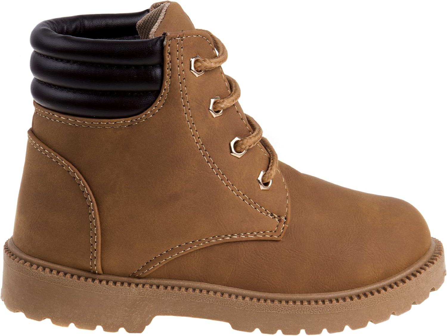 Rugged Bear Kids Hiking Outdoor Workboot Walking Winter Hiking Climbing Snow Boots For Kid - Black/Tan/Pink (Toddler/Little Kid/Big Kid)