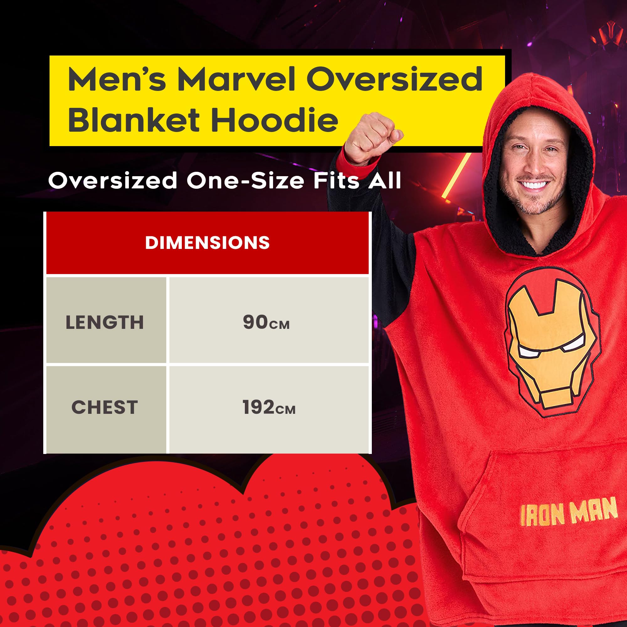 Marvel Pull Plaid Homme, Sweat Oversize en Polaire
