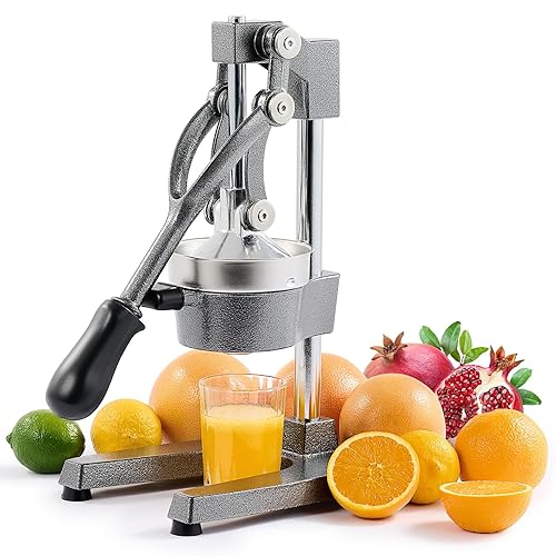 CO-Z Hand Press Juicer Machine, Manual Orange Juicer and Professional Citrus Juicer for Orange Juice Pom Lime Lemon Juice, Commercial Lemon Squeezer, Easy to Clean, Gray - Gray