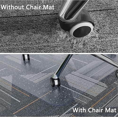 Miniatura 5 de Tapete para silla de oficina para alfombra de pelo bajo, 36 x 48 pulgadas, tapete para silla de escritorio con tachuelas para suelos alfombrados,