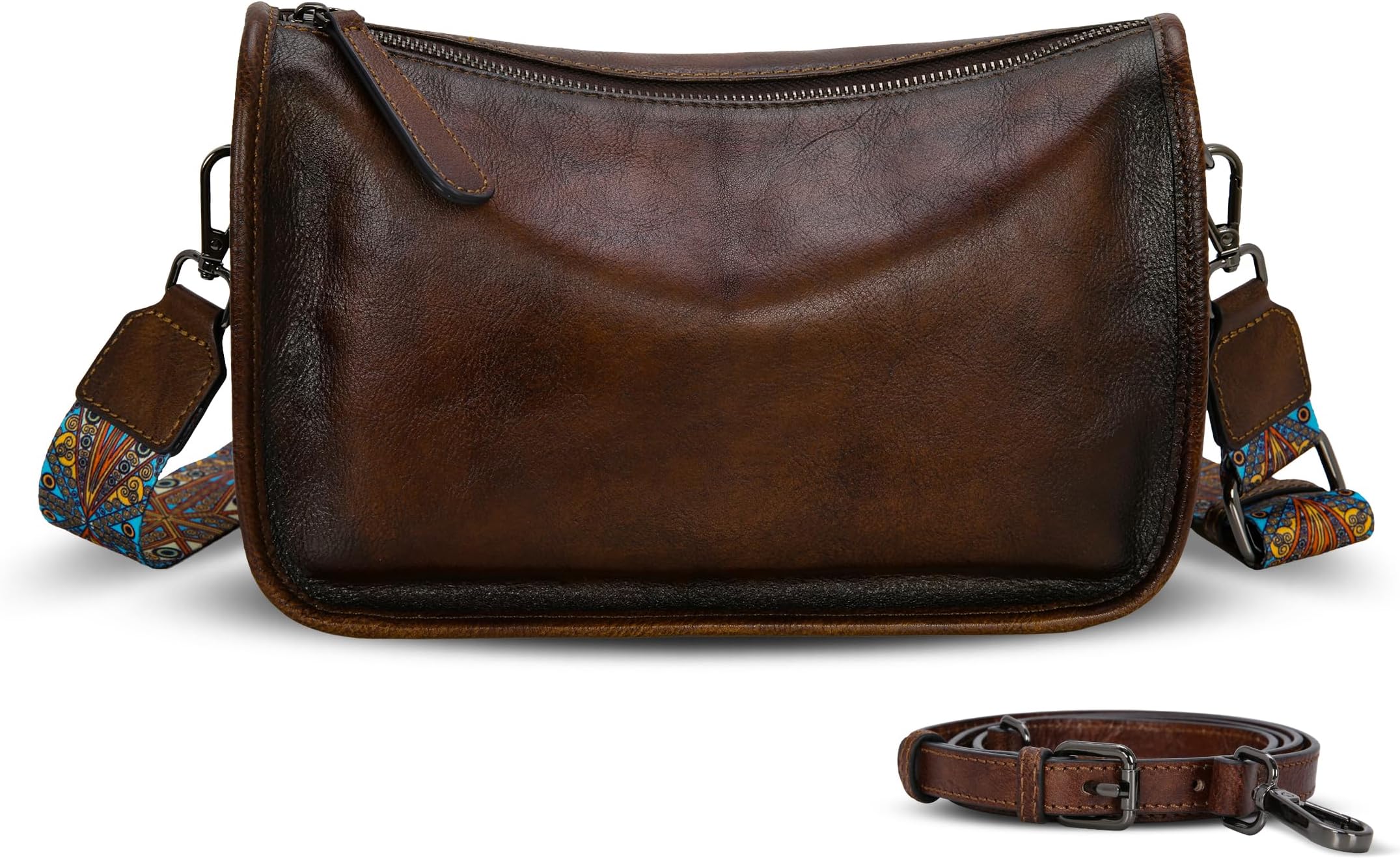 Leather Purse for Women Crossbody Bags Small Shoulder Handbags Vintage Satchel Ladies Hobo Purses for Travel