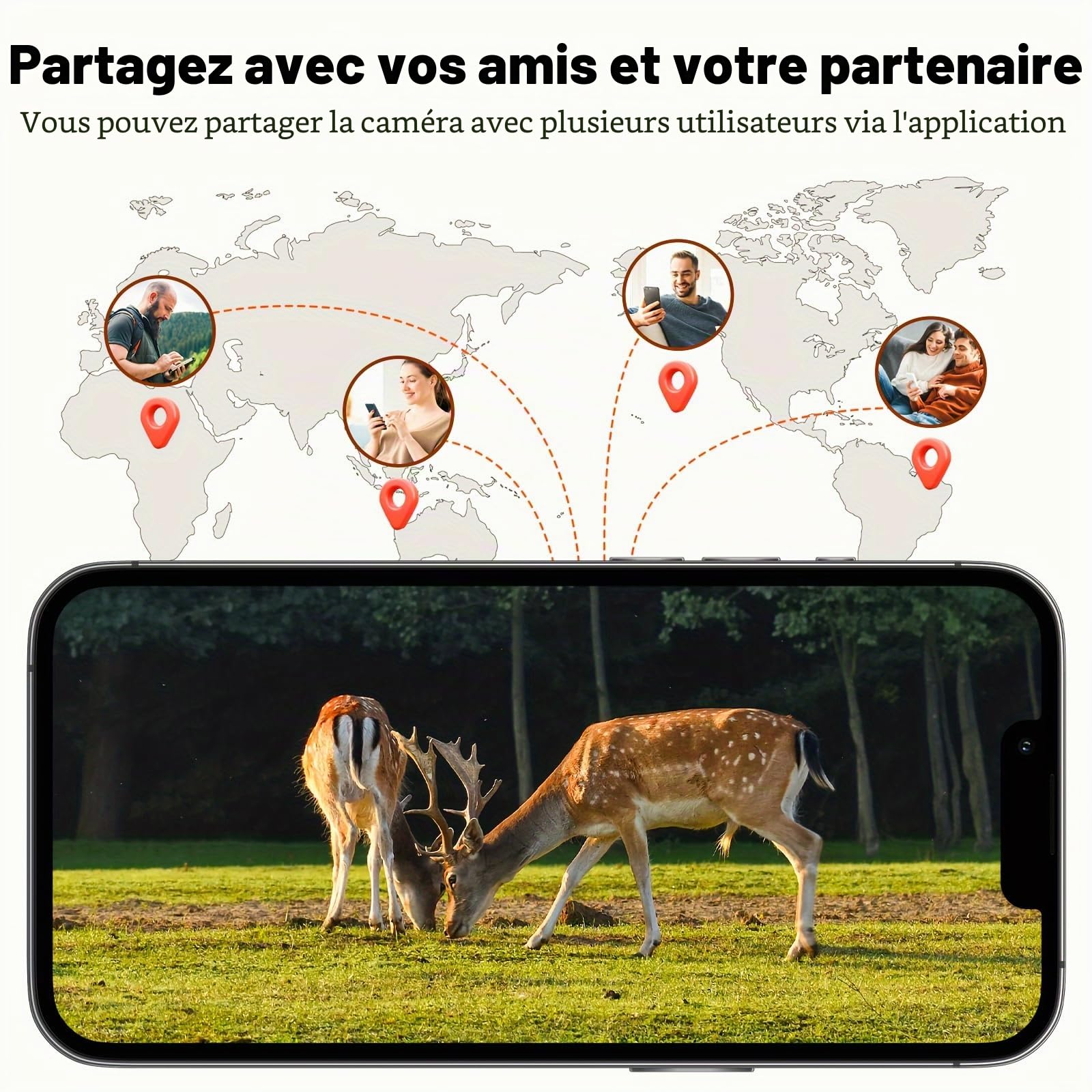 Caméra de chasse 4G LTE solaire avec carte SIM, phototrapage 4K sans WiFi, batterie 10 400 mAh, vision nocturne 950 nm IR invisible, audio bidirectionnel, activation 0,2 s, IP66 étanche