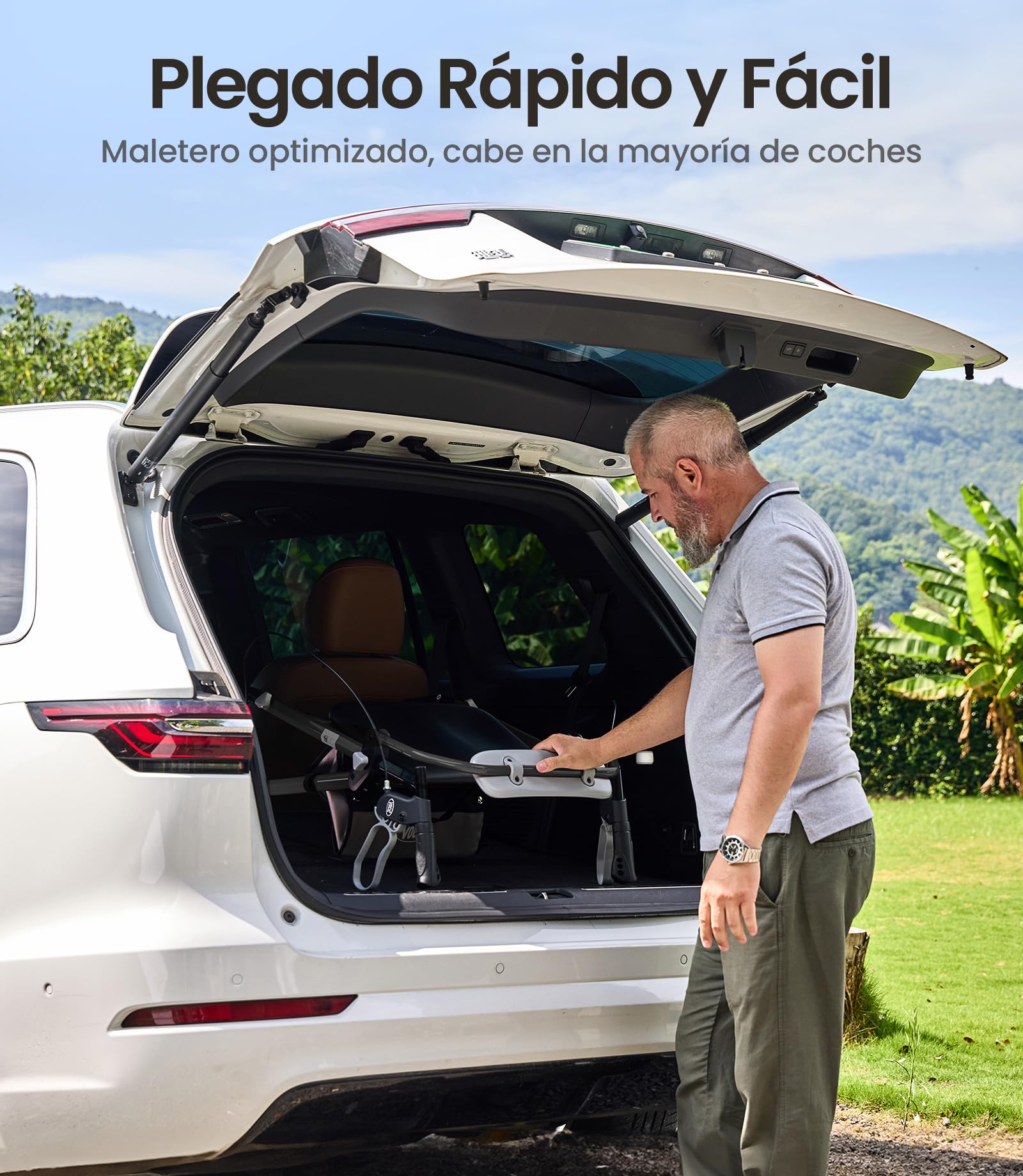 VOCIC Andador plegable ligero con asiento, 6,3kg Ultraligero, Max 150 kg | andador para ancianos con ruedas, asiento ergonómico, altura regulable, Walker estrecho para apartamento & viajes, negro