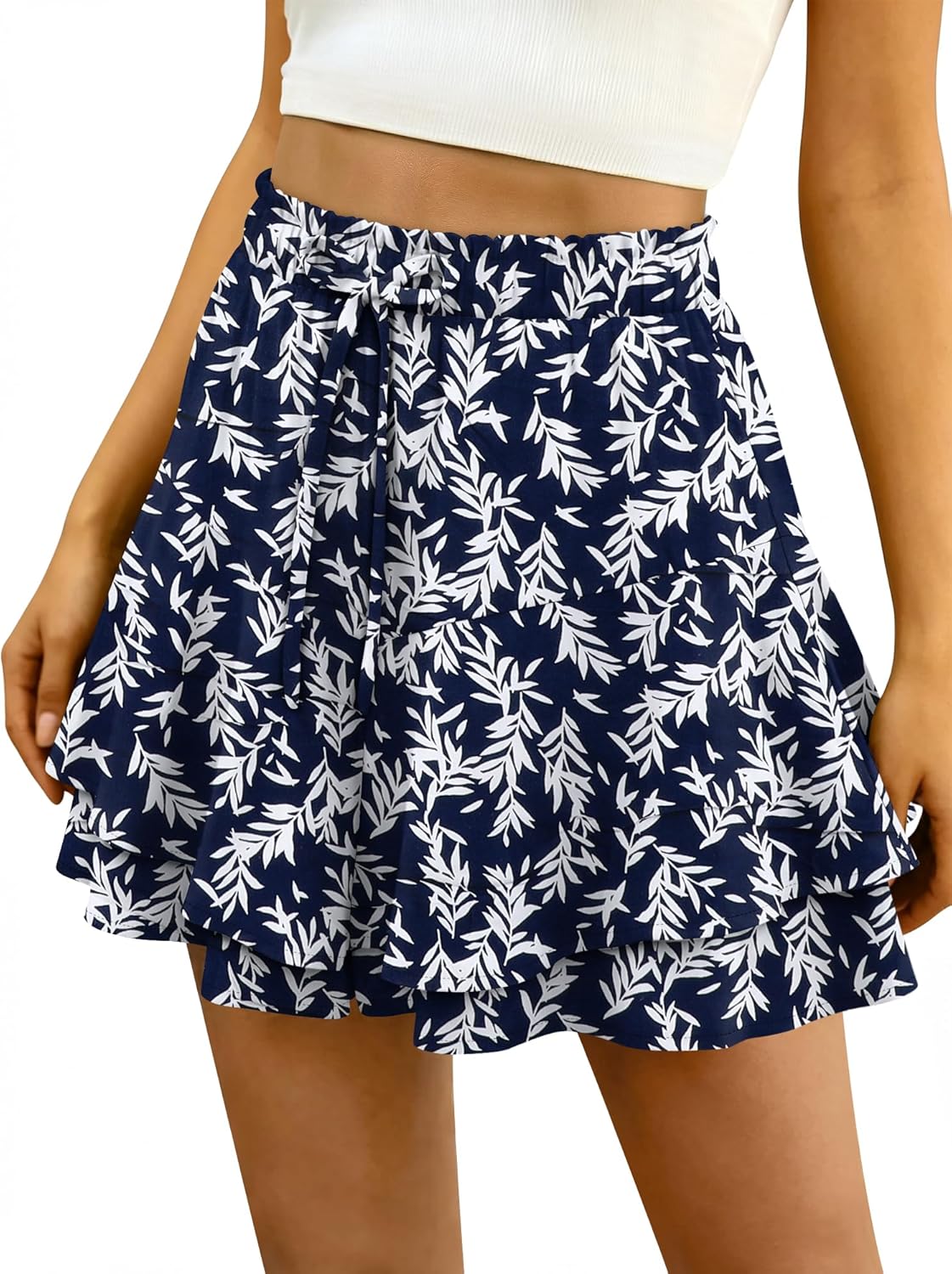 BETTE BOUTIK Flowy Shorts for Women Ruffle Skorts Cute Mini Skirt Country Concert Outfit Coastal Cowgirl Tennis Skort XS-XXL