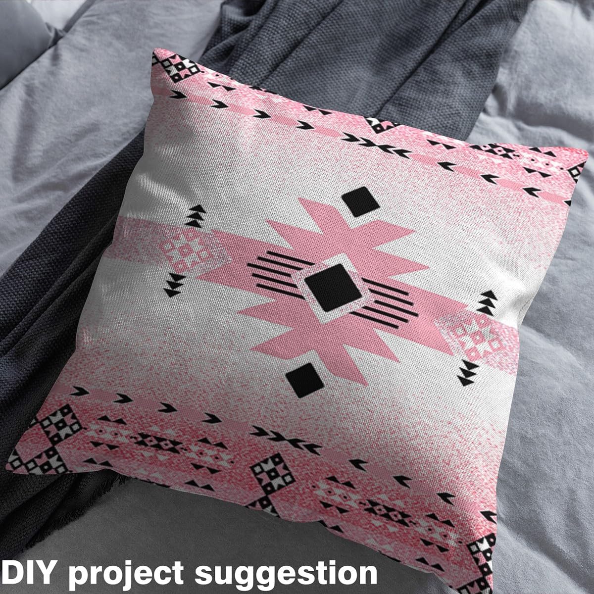 Boho Style Aztec Fabric by The Yard,Tribal Ethnic Upholstery Fabric,Ombre Sequins Print Decorative Furnishing Fabrics,Dark Pink Crafts & Sewing Supplies DIY Fabrics,2 Yards,72" L x 59" W