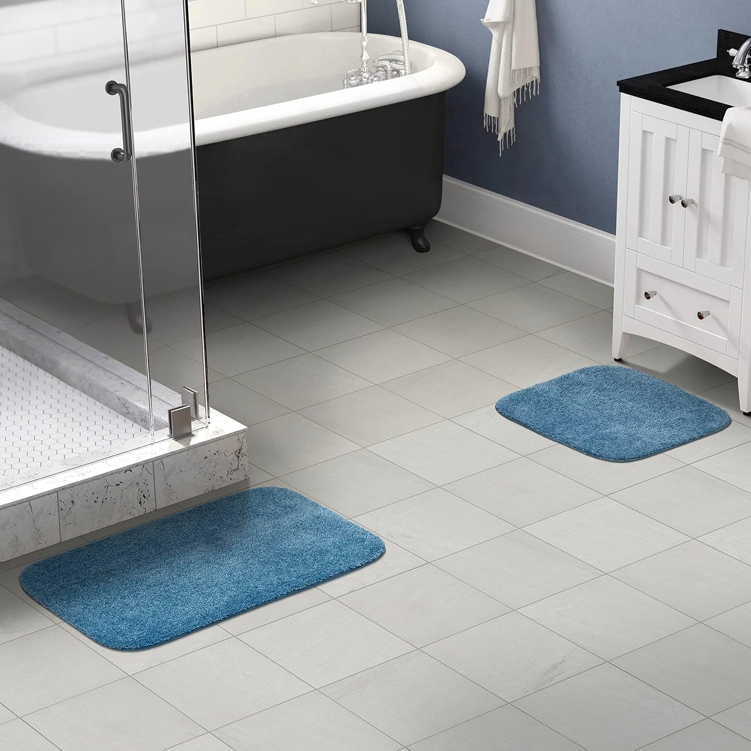 Garland Rug Traditional Bath Rug Set, 2-Piece Set, Basin Blue