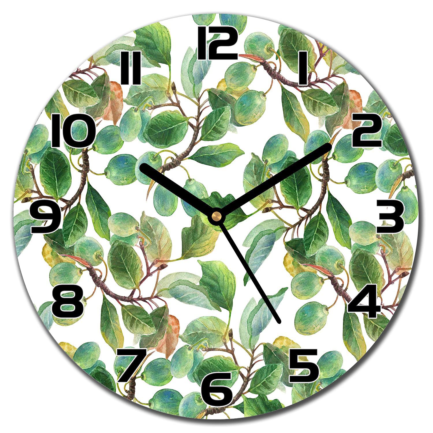 Horloge murale en verre de securite de 30 cm avec aiguilles noires haute precision