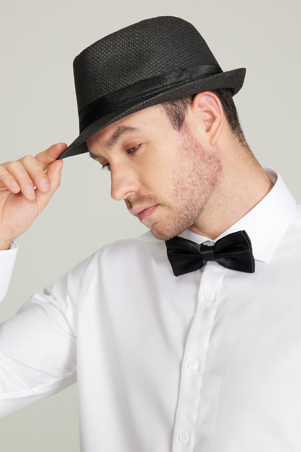 Gionforsy 4 Pack Mens Fedora Hat Classic 1920s Hat Short Brim Fedora Hats Summer Beach Panama Hat for Men Women - Image 2